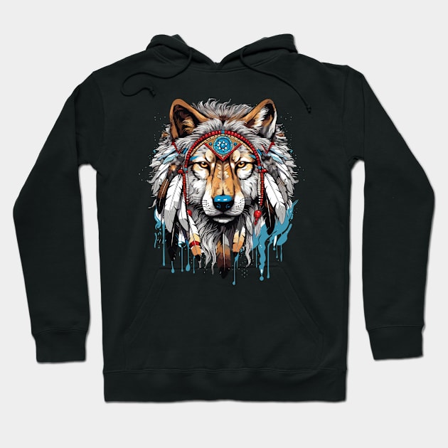 Native American Headpiece Native American Indian Wolf Hoodie by smartrocket